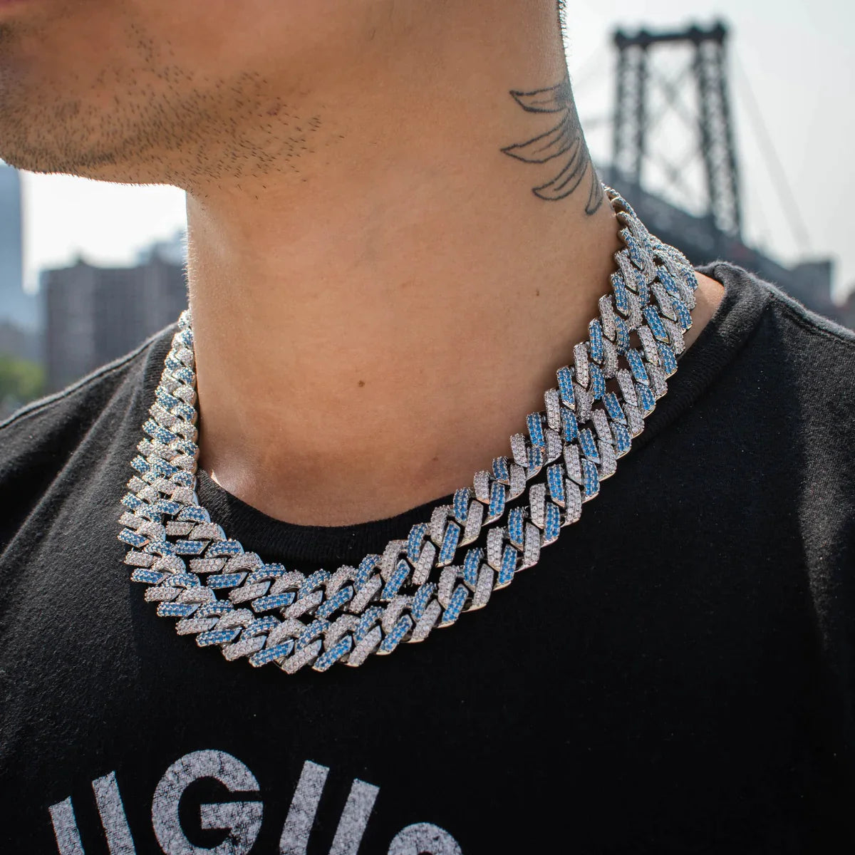 Rara Iced Out Blue Cuban Chain