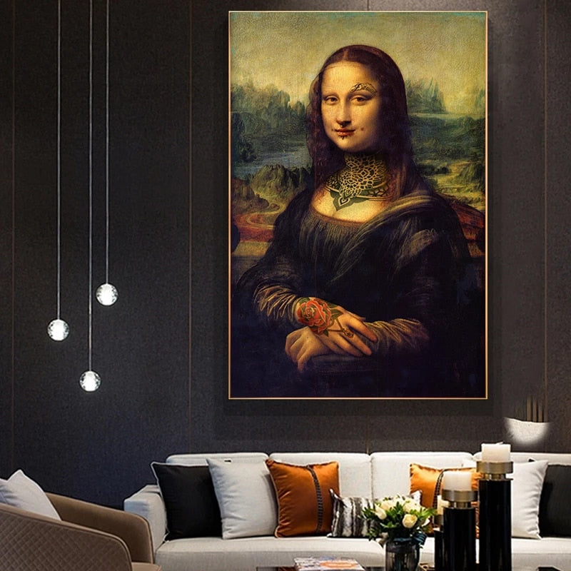 Inked Mona Lisa Canvas Art