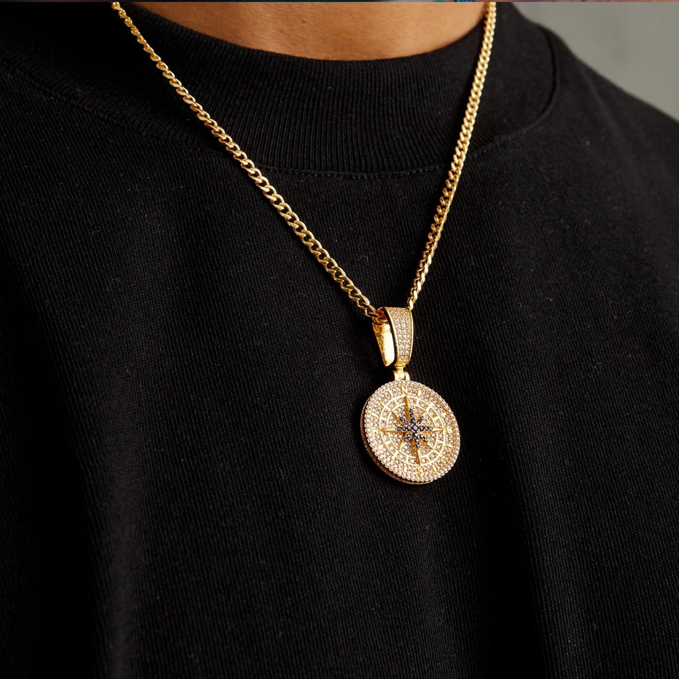 Iced Orion Compass Pendant