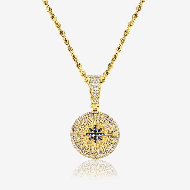 Iced Orion Compass Pendant